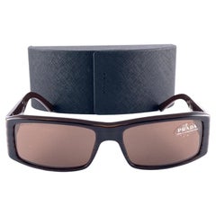 Vintage PRADA Dark Brown SPR 13 Sunglasses 2000'S Y2K