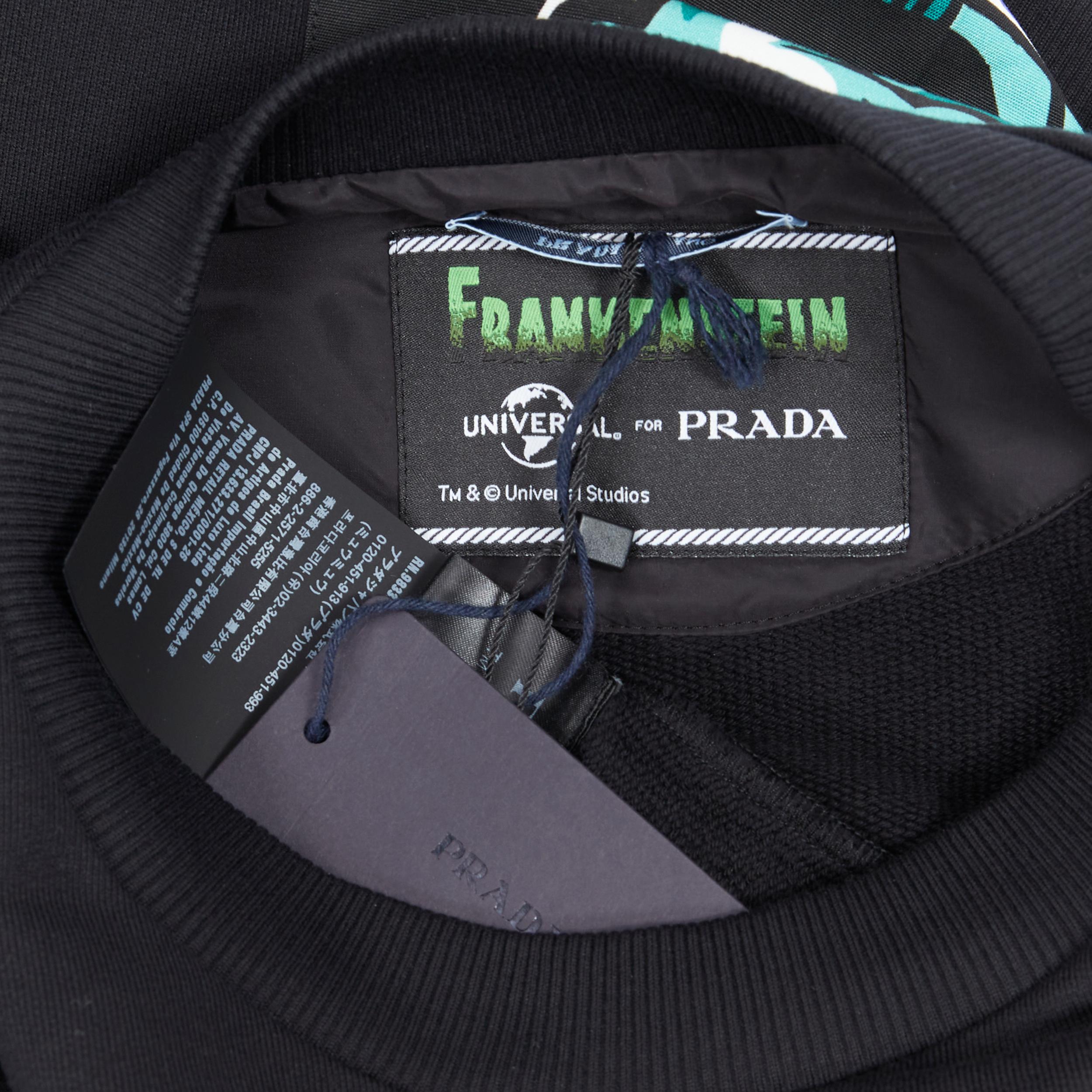 Men's vintage PRADA Frankenstein Lightning bolt patch crew neck pullover sweater XL