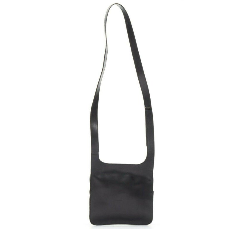 vintage PRADA grey wool leather zipper strap crossbody shoulder square bag  For Sale at 1stDibs