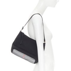 vintage PRADA Linea Rossa black scuba trapeze 90s underarm shoulder bag
