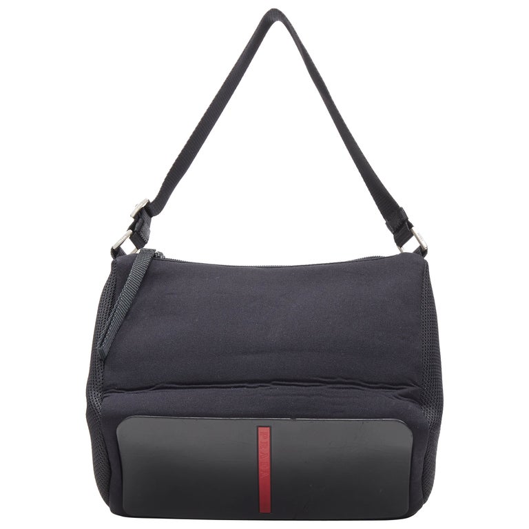 90s PRADA CANVAS ONE SHOULDER BODY BAG vintage PRADA Linea Rossa 