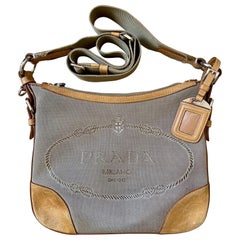 Retro Prada Milano Canapa Jacquard Crossbody Shoulder Bag