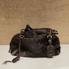 Vintage Prada Milano Leather Satchel Shoulder Handbag Lock & Key Embossed Logo