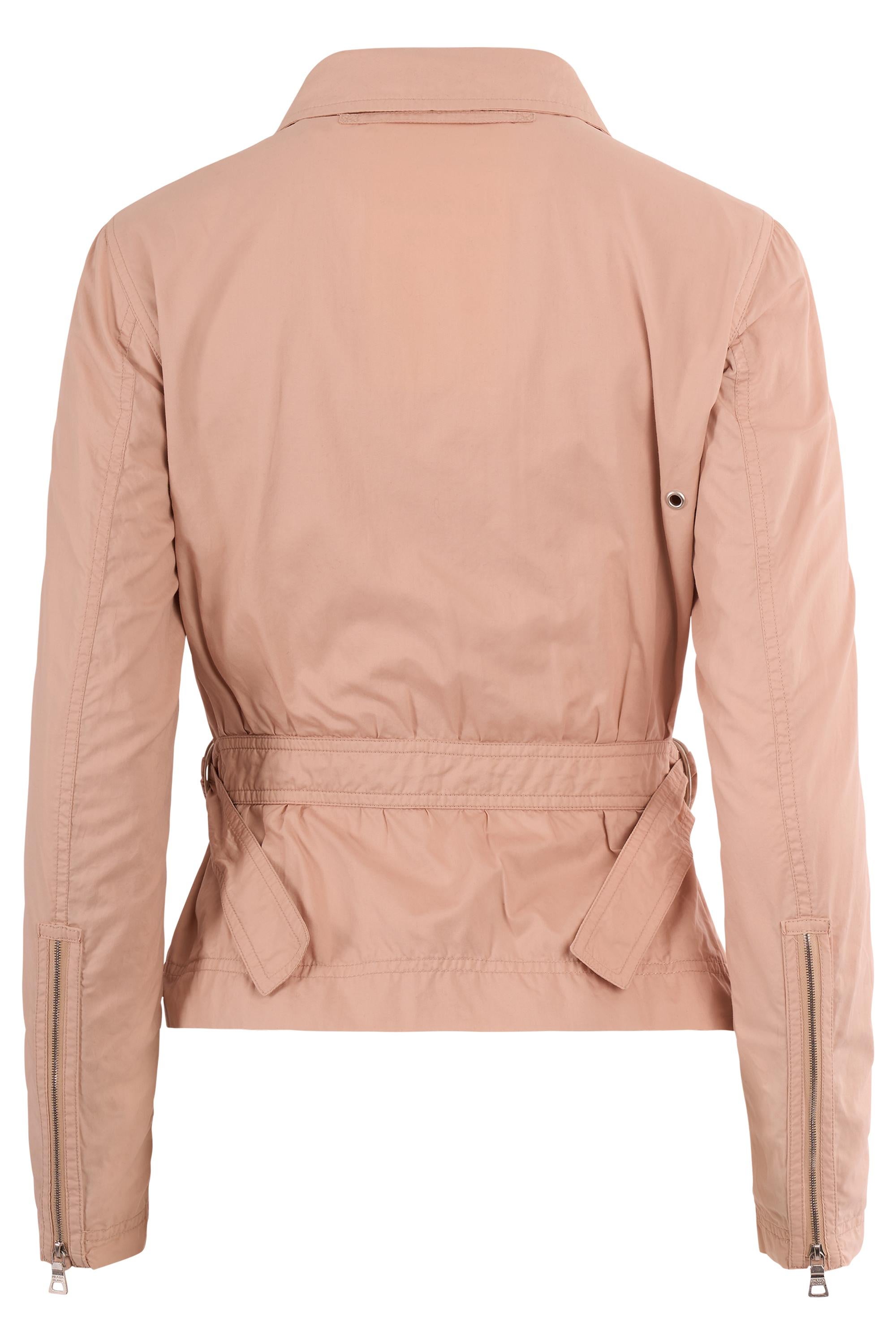 Vintage Prada Rosa 2000's Sport Technische Jacke (Beige) im Angebot