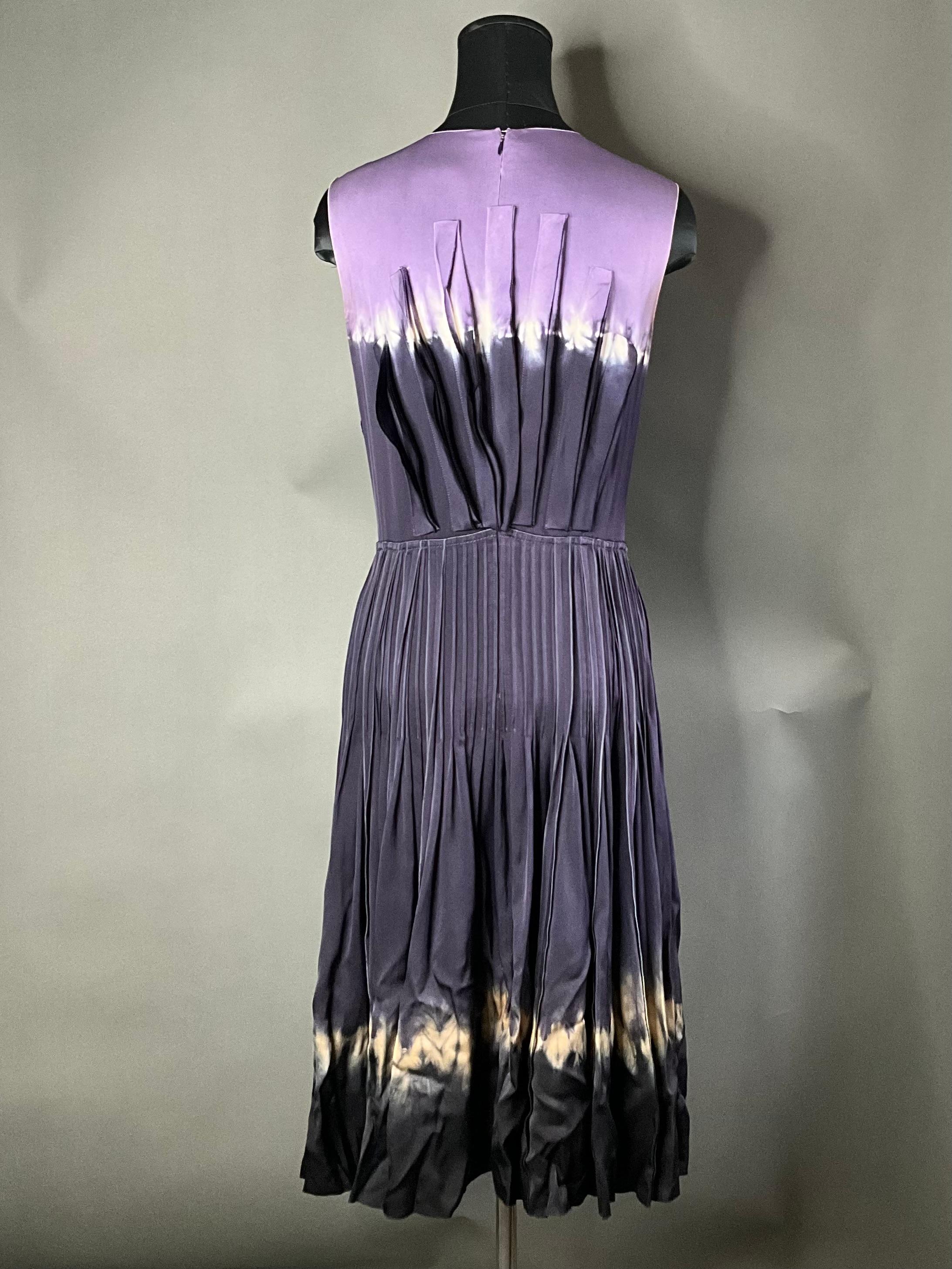 Vintage Prada Purple Shibori Dyed Dress For Sale 5