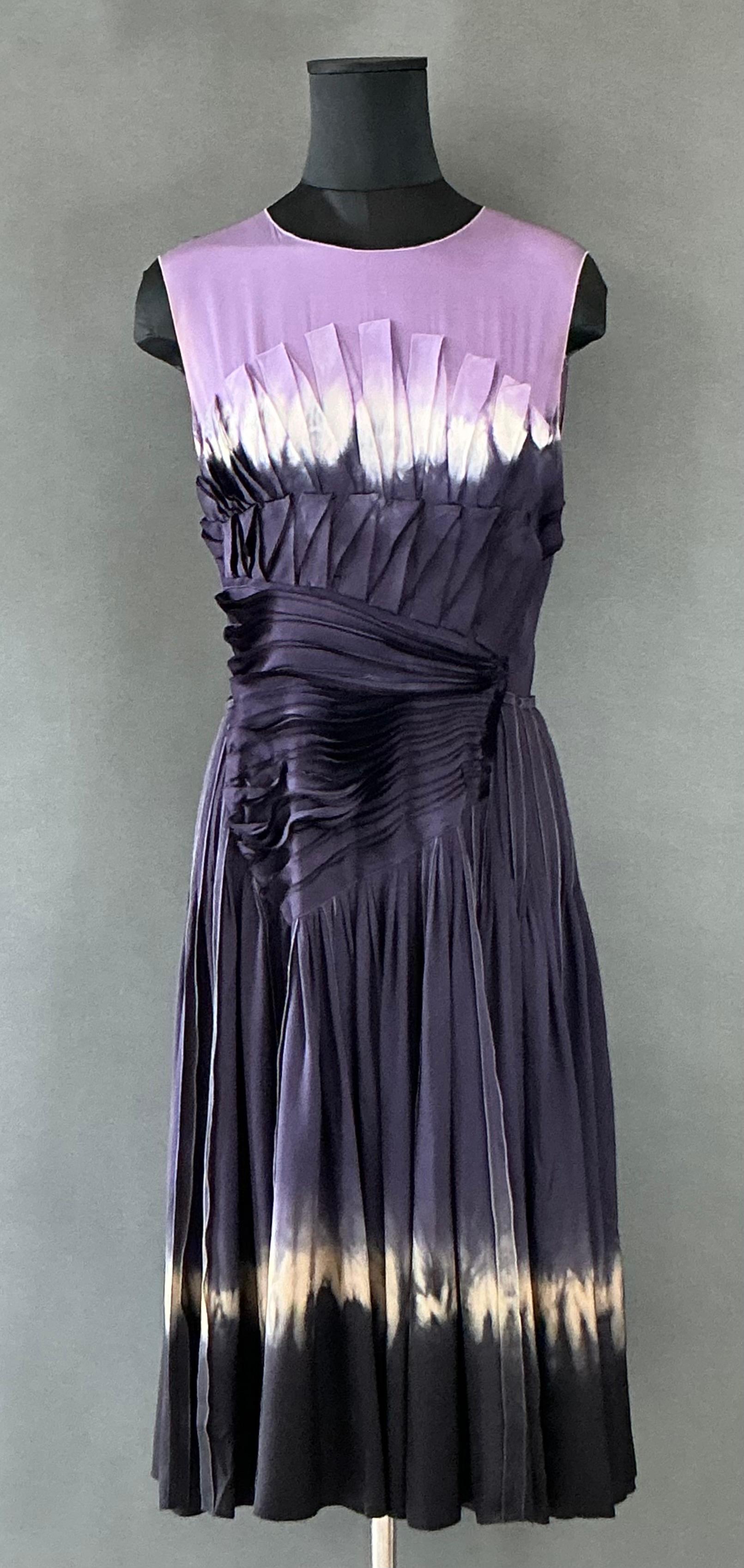 Women's or Men's Vintage Prada Purple Shibori Dyed Dress For Sale