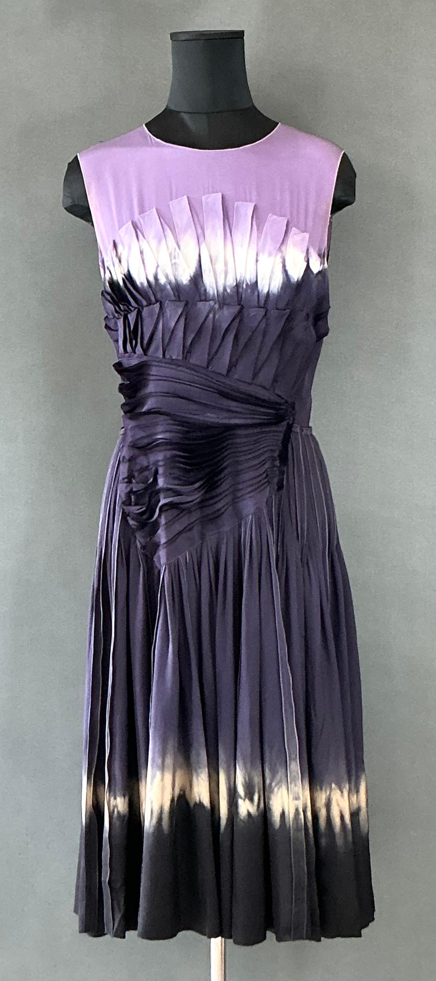 Vintage Prada Purple Shibori Dyed Dress For Sale 1