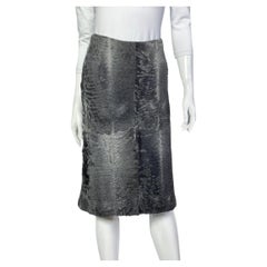 Vintage Prada Runway grey patchwork fur skirt, Fall 1999