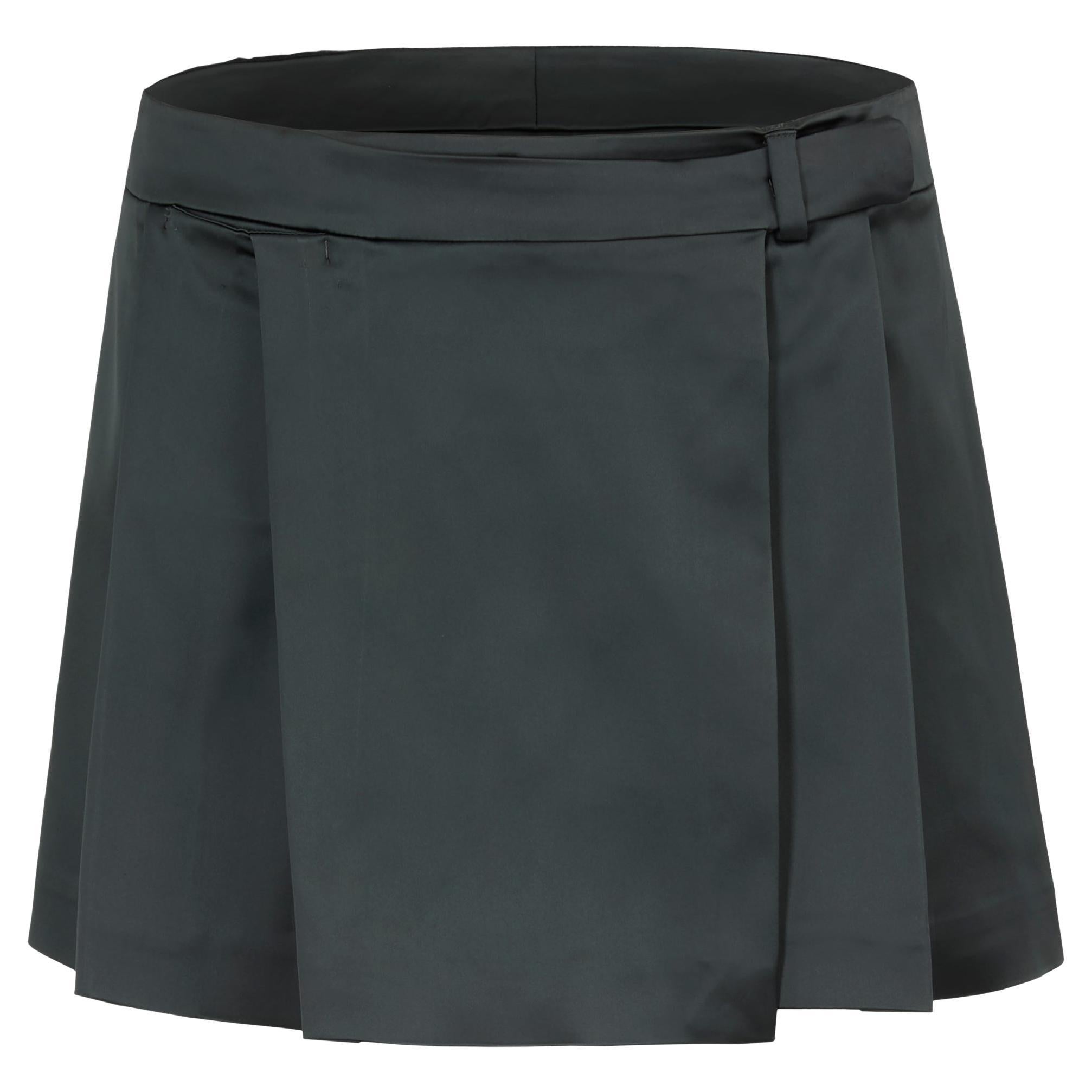 Vintage Prada Satin 2000's Pleated Wrap Skirt