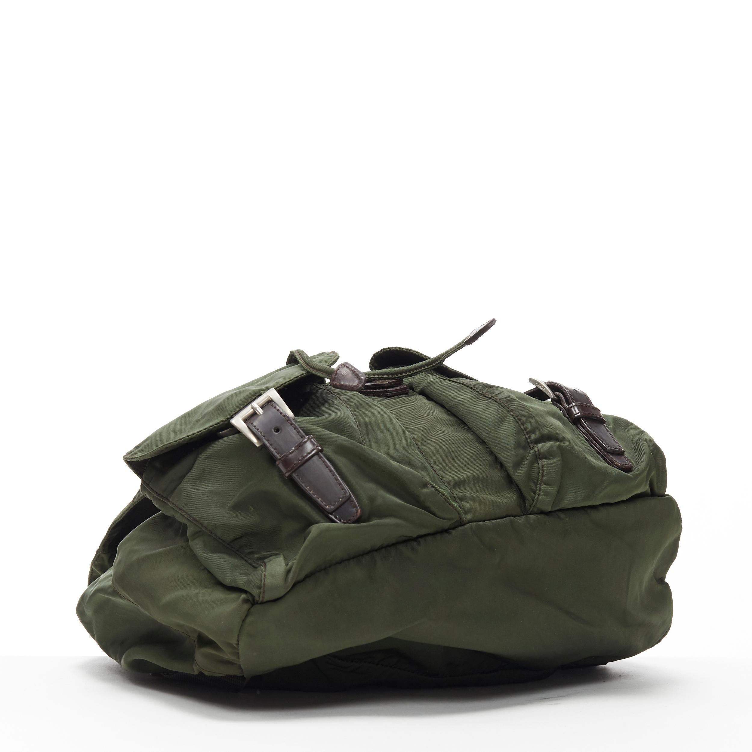 prada green nylon backpack