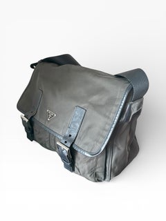 Vintage Prada Tessuto Nylon Messenger Bag Prada Nylon Green Travel Handbag