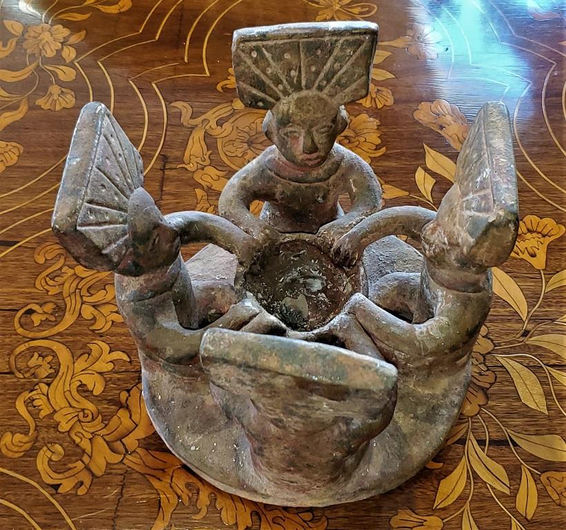 Hand-Crafted Vintage Pre-Columbian Style Pottery Centerpiece For Sale