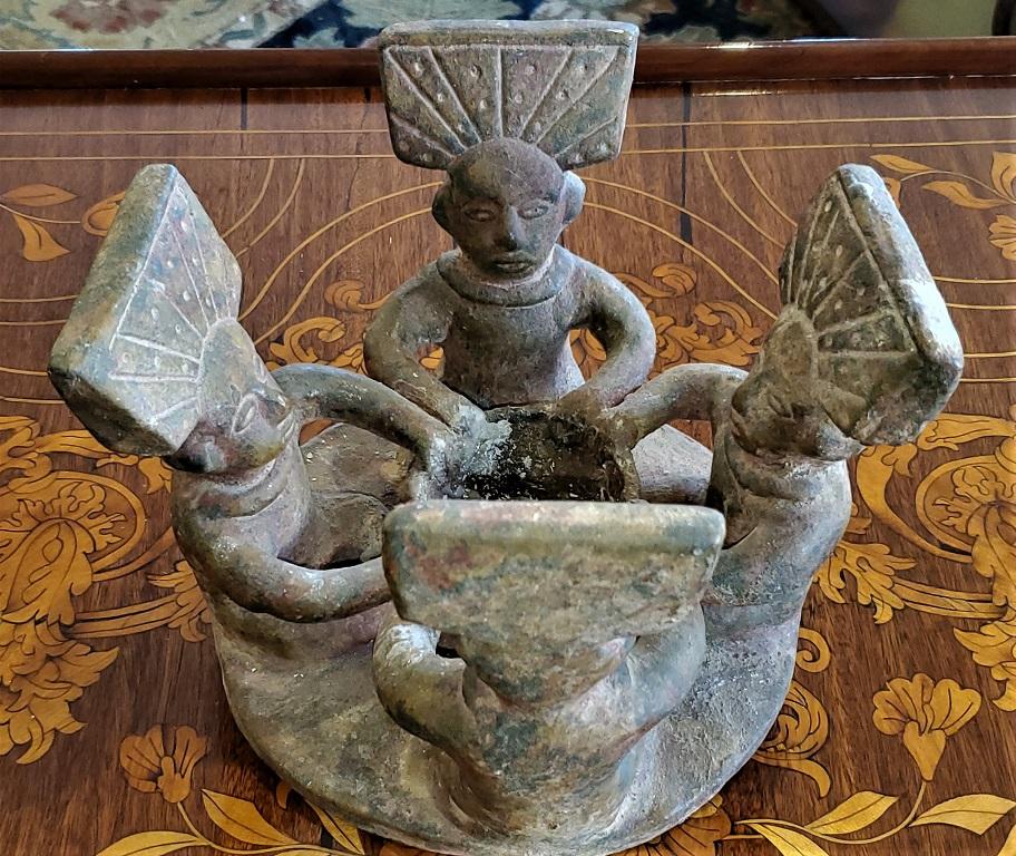 Vintage Pre-Columbian Style Pottery Centerpiece In Good Condition For Sale In Dallas, TX