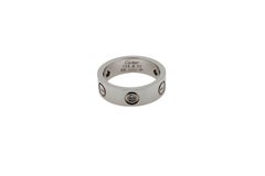 Vintage Pre-Owned Cartier Love Diamond Bezel Set 18 Karat White Gold Band Ring