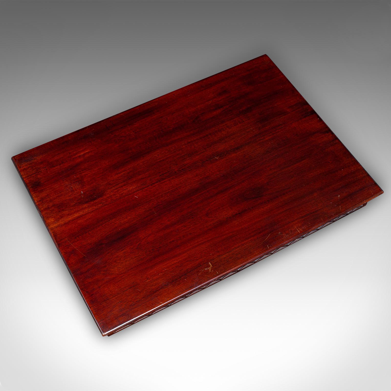 Mahogany Vintage Presentation Serving Tray, English, Afternoon Tea, Aperitif Server, 1980 For Sale