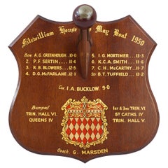 Vintage Presentation Trophy Rowing Shield, Fitzwilliam House