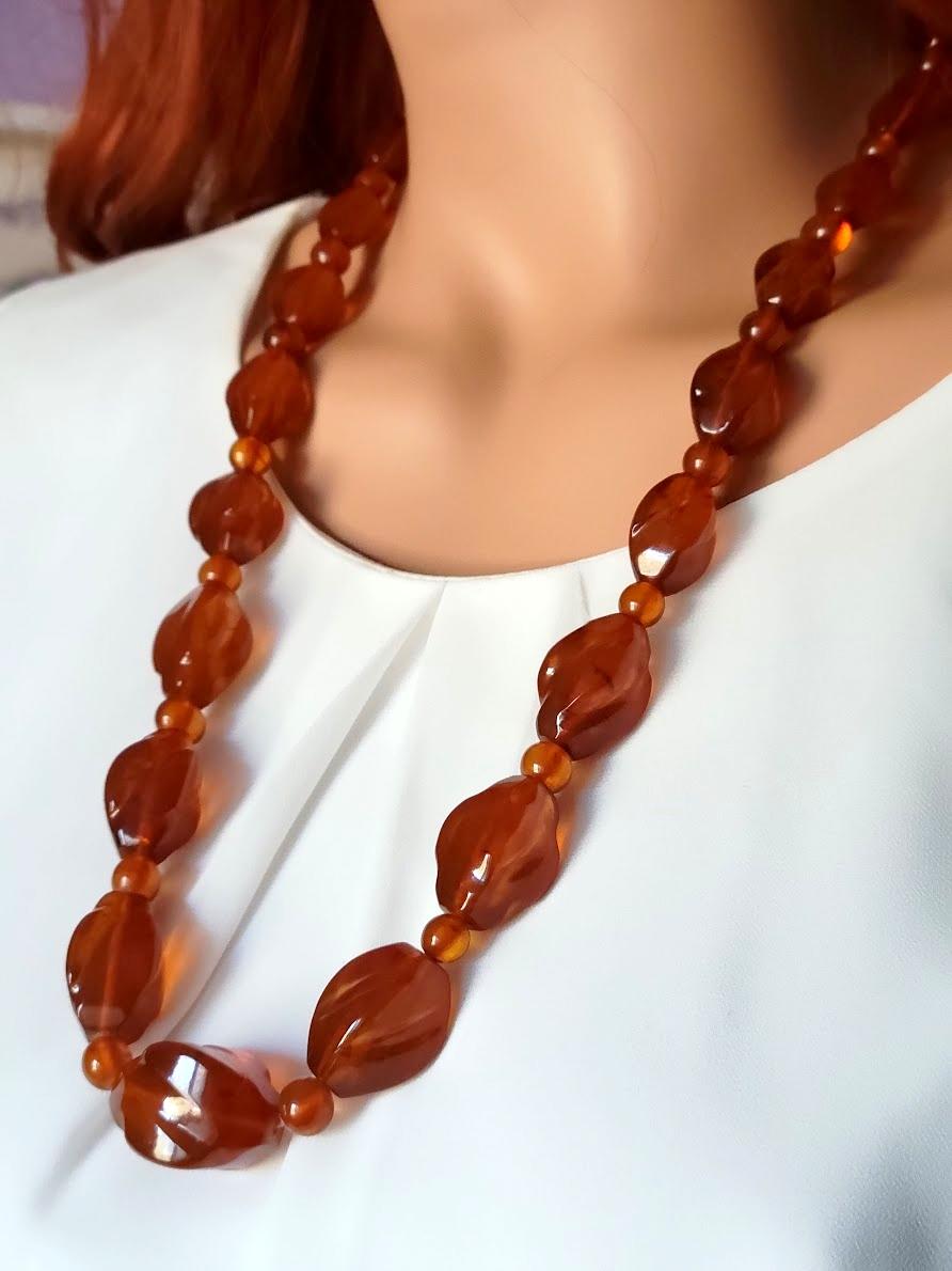 vintage amber beads