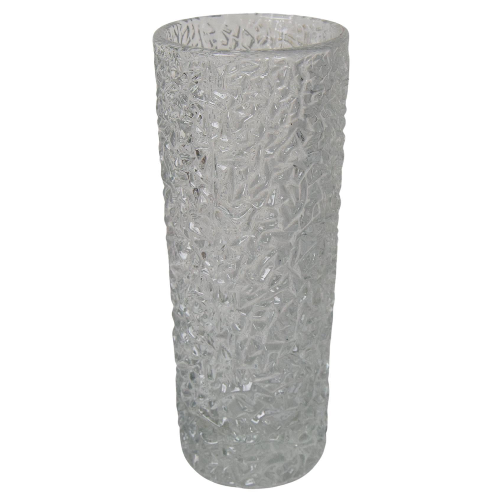 Vintage Pressed Glass Vase by Václav Hanuš for Sklo Union Libochovice, 1970's.