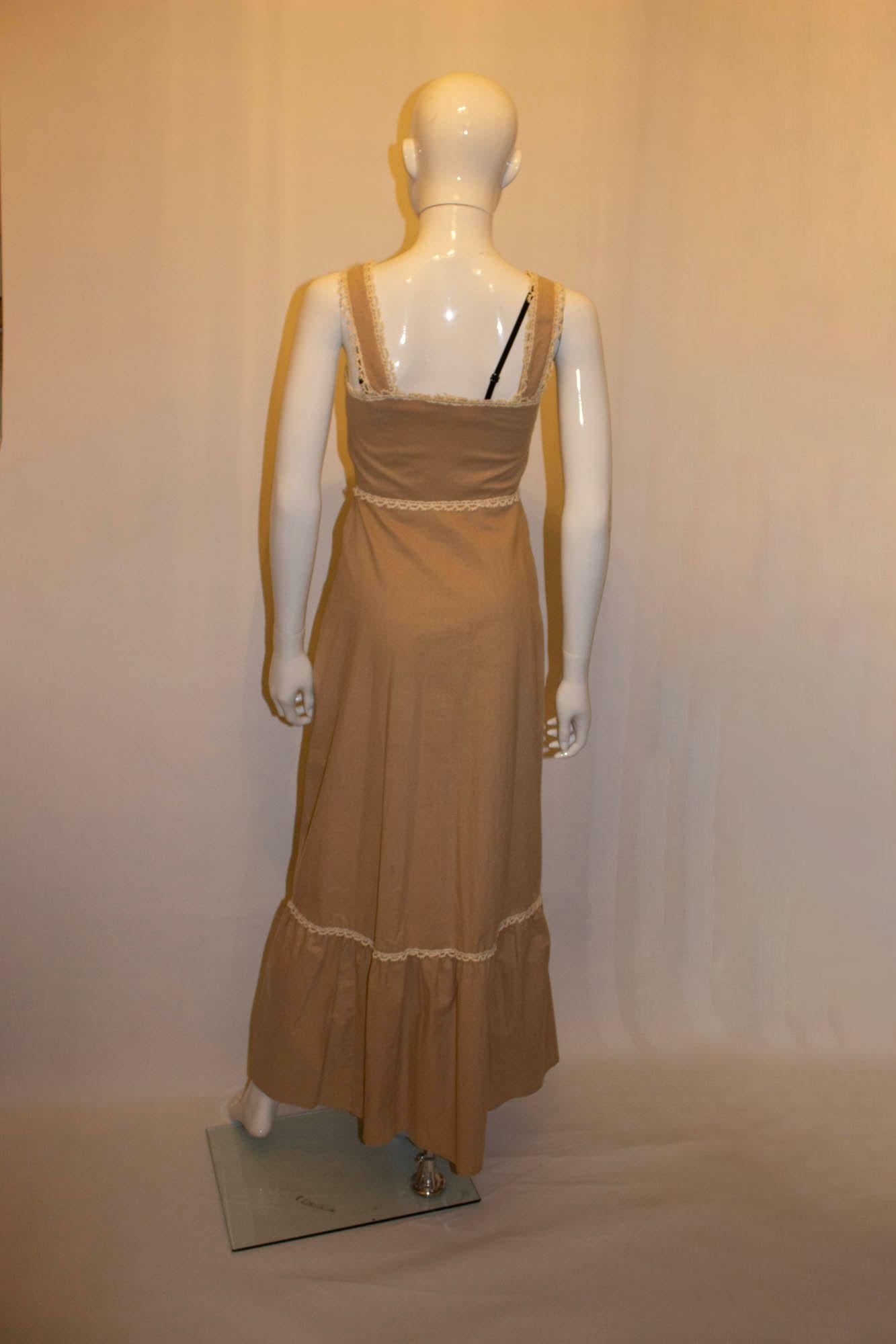 Vintage Pret a Porte Cotton Boho Dress For Sale 1