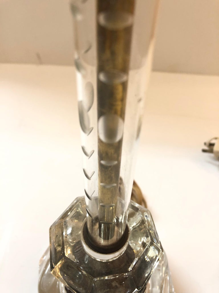 Vintage Pretty Pair of Crystal and Bronze Candlestick Lamps For Sale at 1stDibs vintage