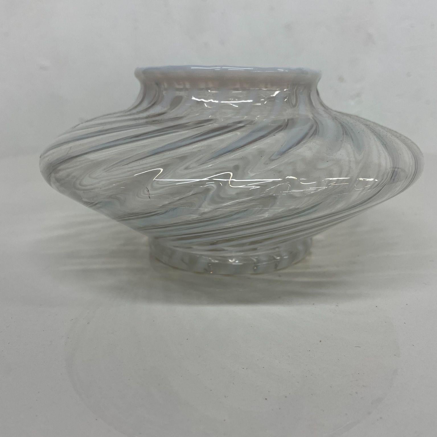 Vintage Pretty Swirled Decorative Glass Vase Style of Murano 1960s 2