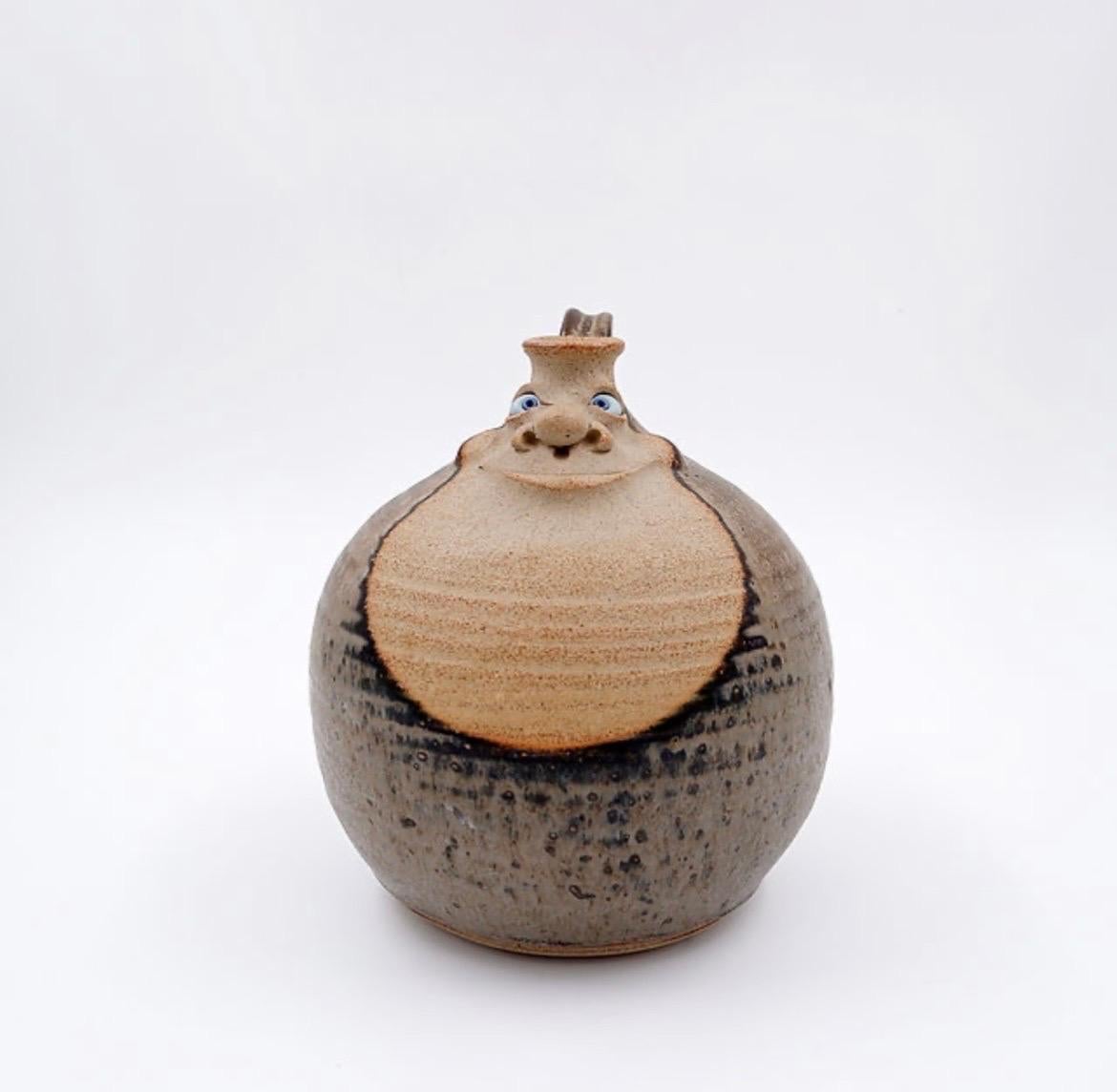 Ceramic Vintage Pretty Ugly pottery jug - 1975 - Made in England For Sale