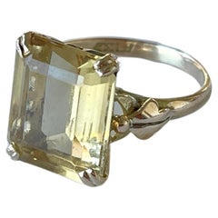 Vintage Pretty Vintage Golden Citrin Single Stone Ring 14ct Gelbgold 