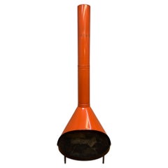 Used Preway Freestanding Cone Gas Fireplace in Orange - Indoor/Outdoor 