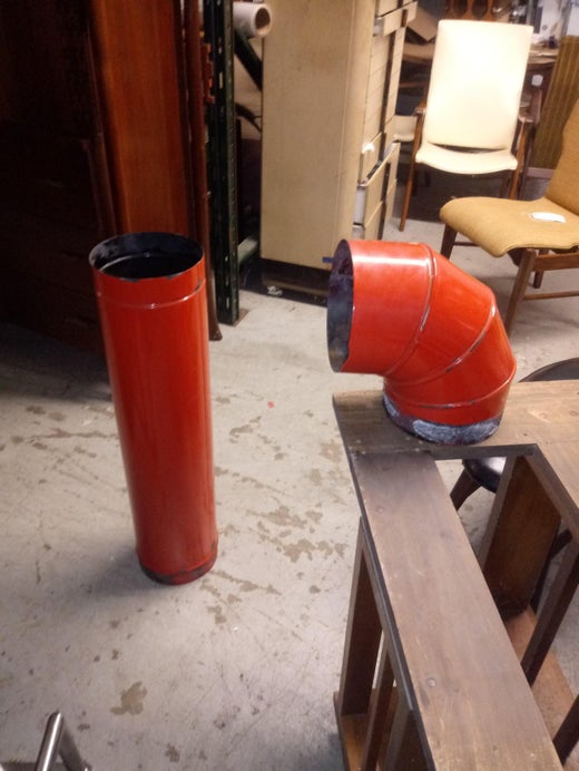 Vintage Preway Freestanding Red Porcelain Fireplace For Sale At