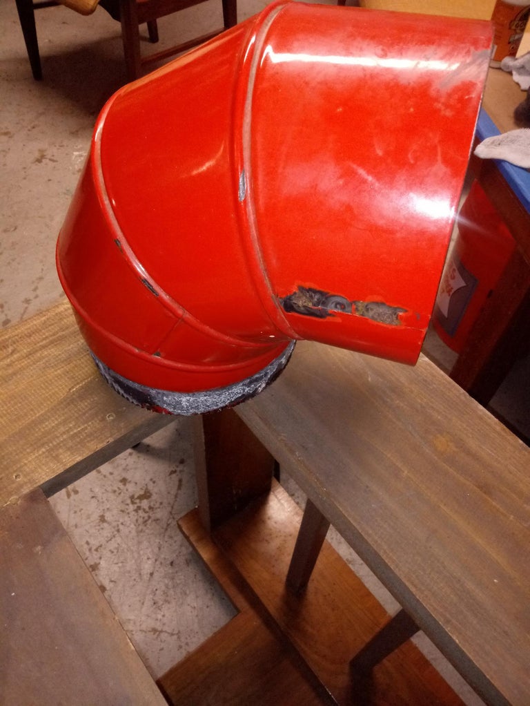 Vintage Preway Freestanding Red Porcelain Fireplace For Sale At