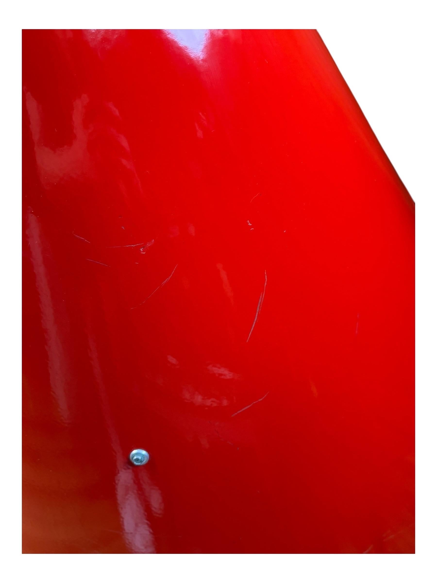 Mid-20th Century Vintage Preway Freestanding Red Porcelain Fireplace For Sale