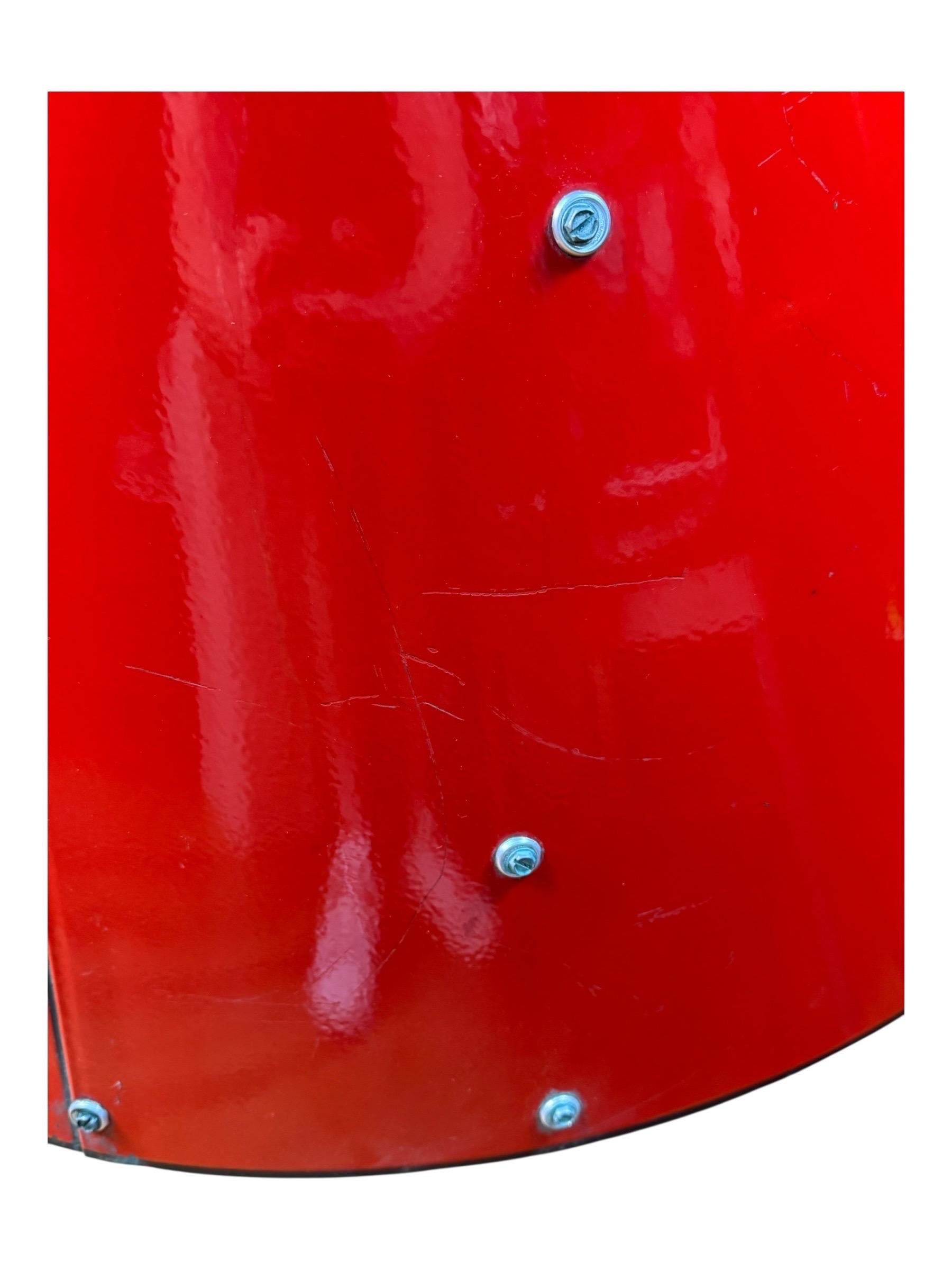 Vintage Preway Freestanding Red Porcelain Fireplace For Sale 1
