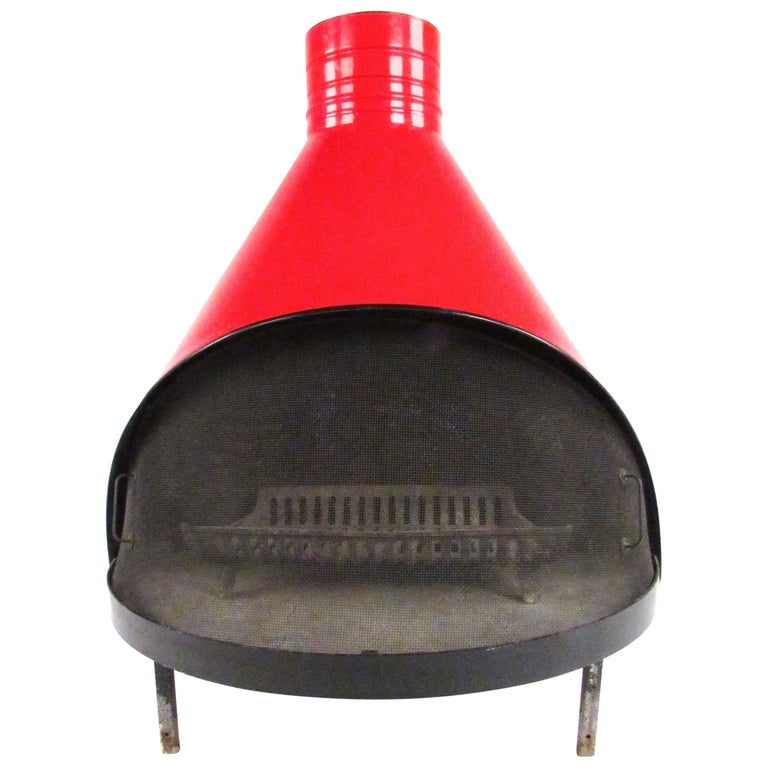 Vintage Preway Freestanding Red Porcelain Fireplace For Sale At 1stdibs