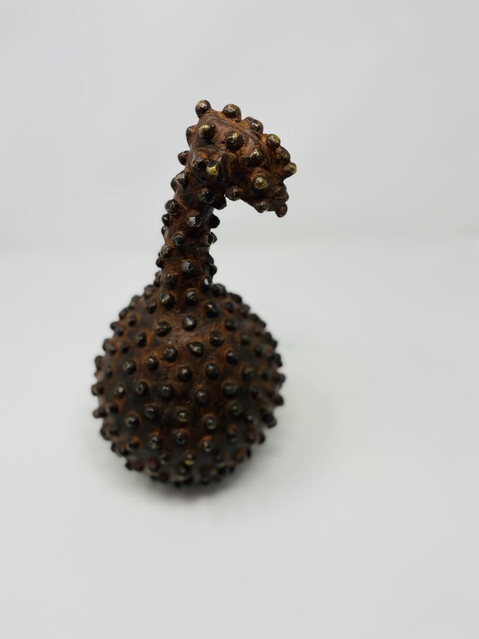 Bronze Vintage Abstract Hobnail Sculpture from Malawi For Sale