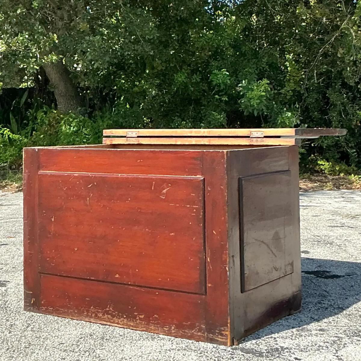 American Vintage Primitive Blanket Chest For Sale