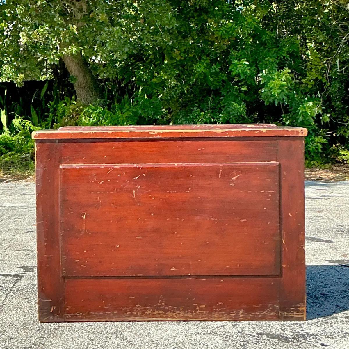 19th Century Vintage Primitive Blanket Chest For Sale