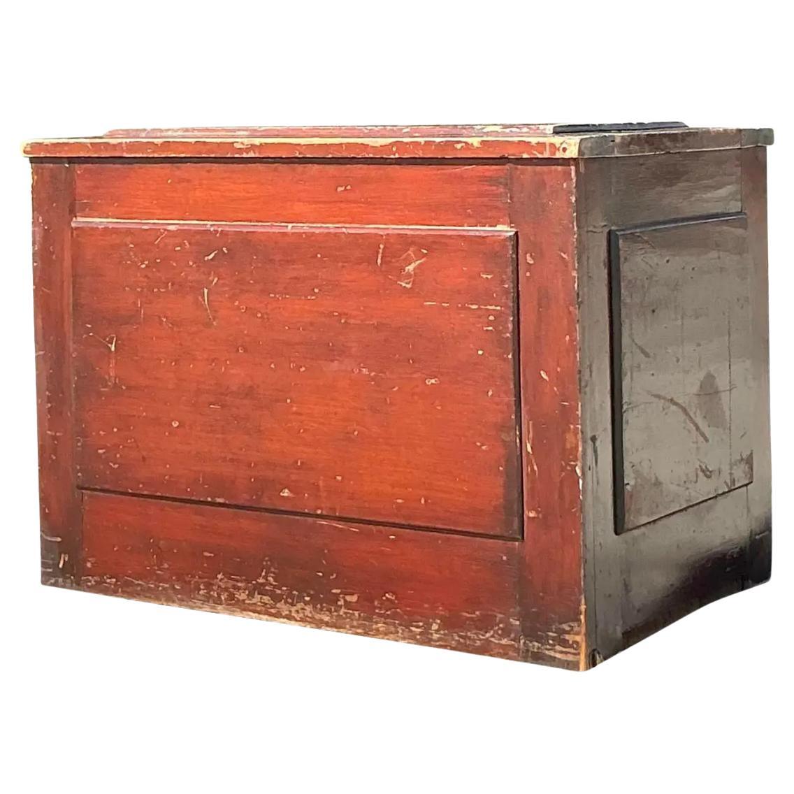 Vintage Primitive Blanket Chest For Sale