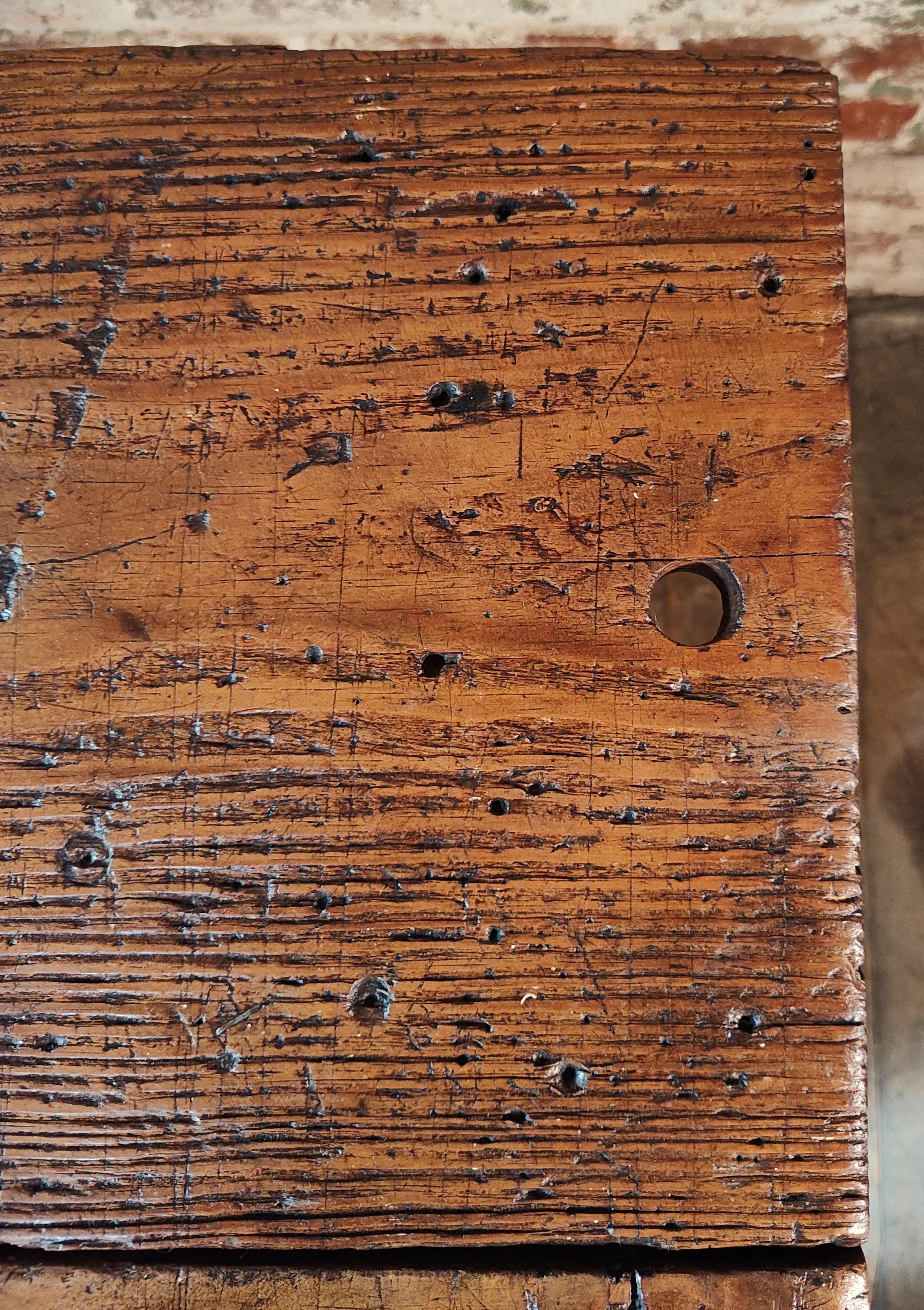 Vintage Primitive Carpenter's Workbench 8