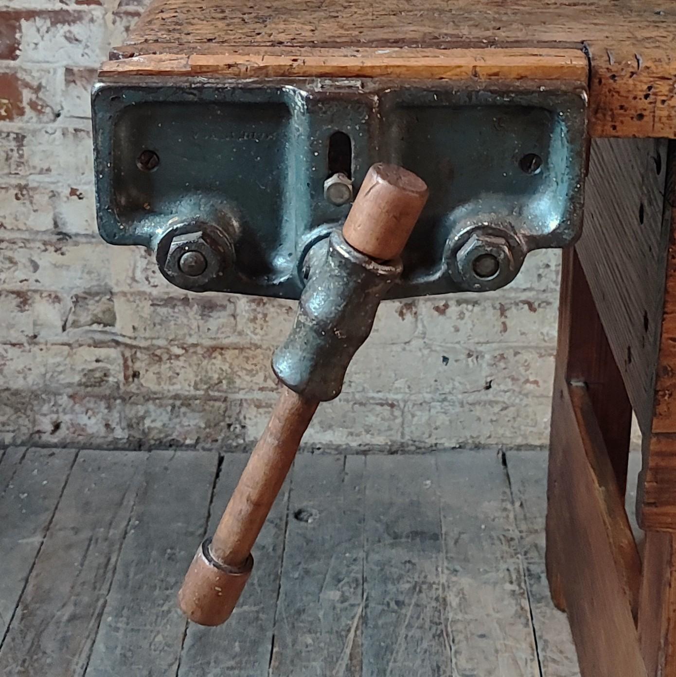 Vintage Primitive Carpenter's Workbench 3