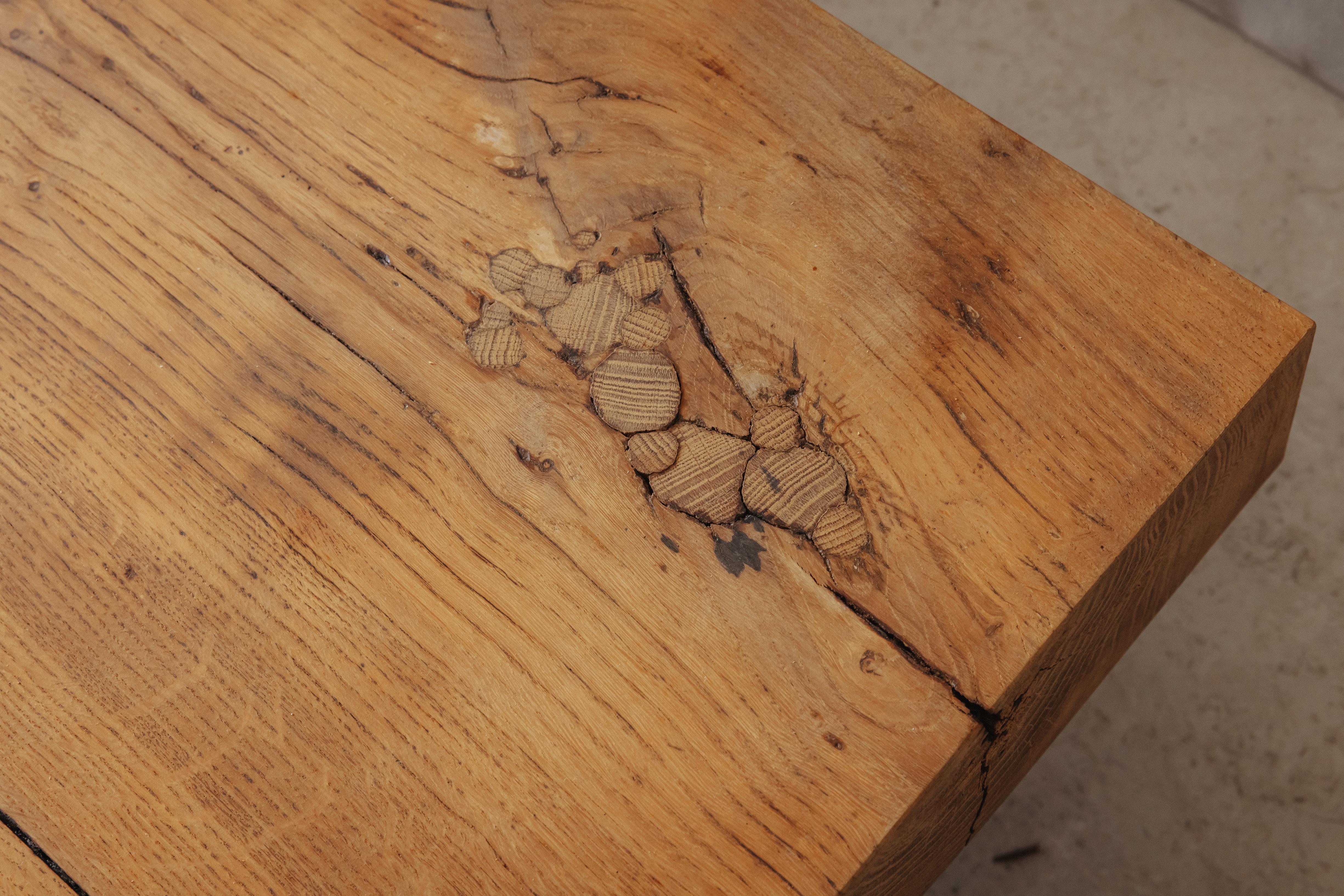 Mid-20th Century Vintage Primitive Coffee Table From France, Circa 1950 For Sale