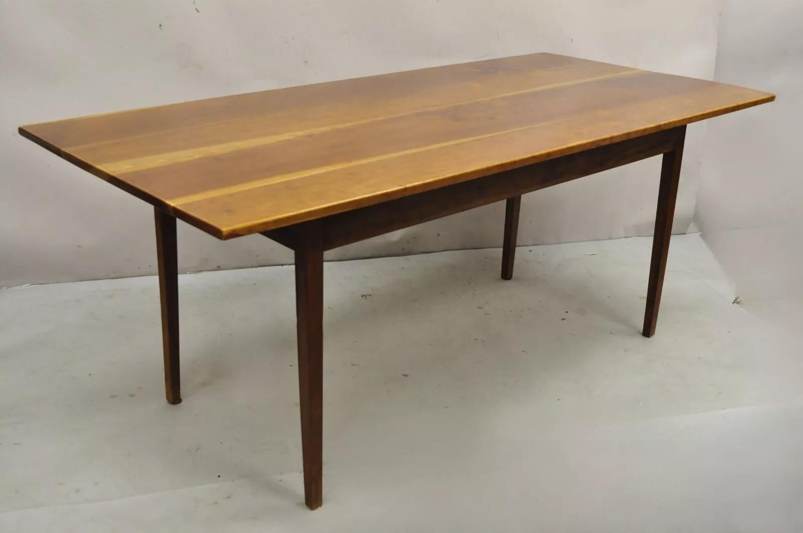 Table de salle à manger vintage primitive Farmhouse en bois de cerisier massif 72