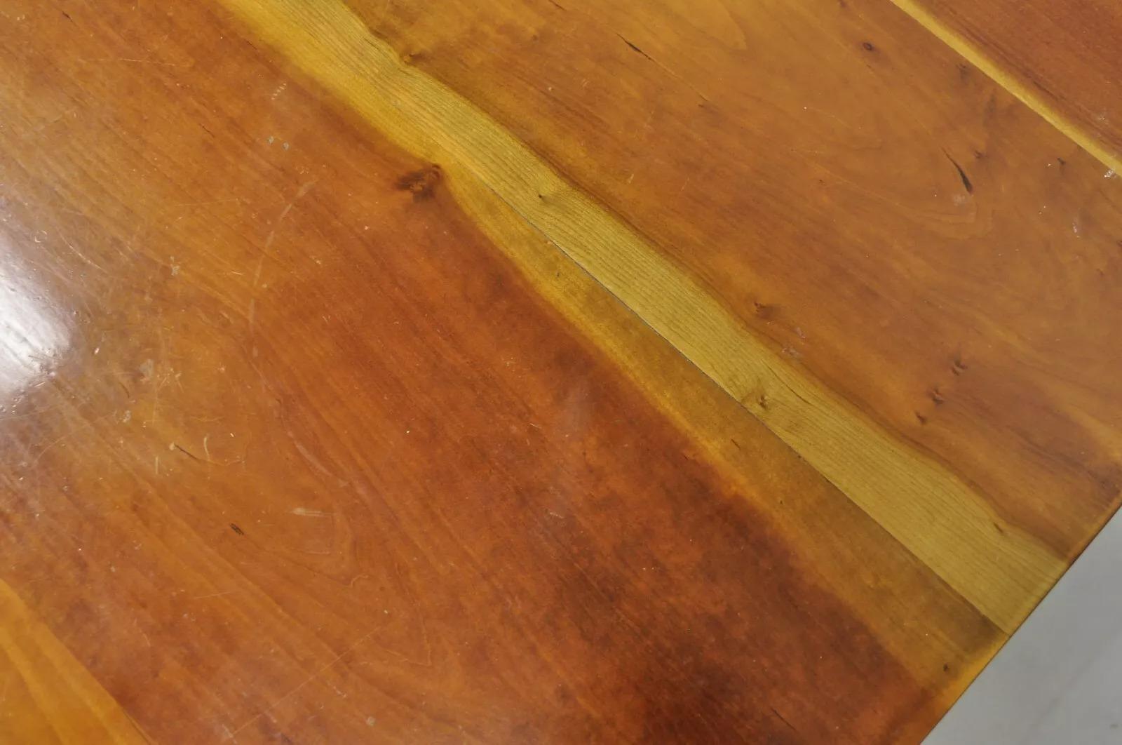 Bois Table de salle à manger vintage primitive Farmhouse en bois de cerisier massif 72
