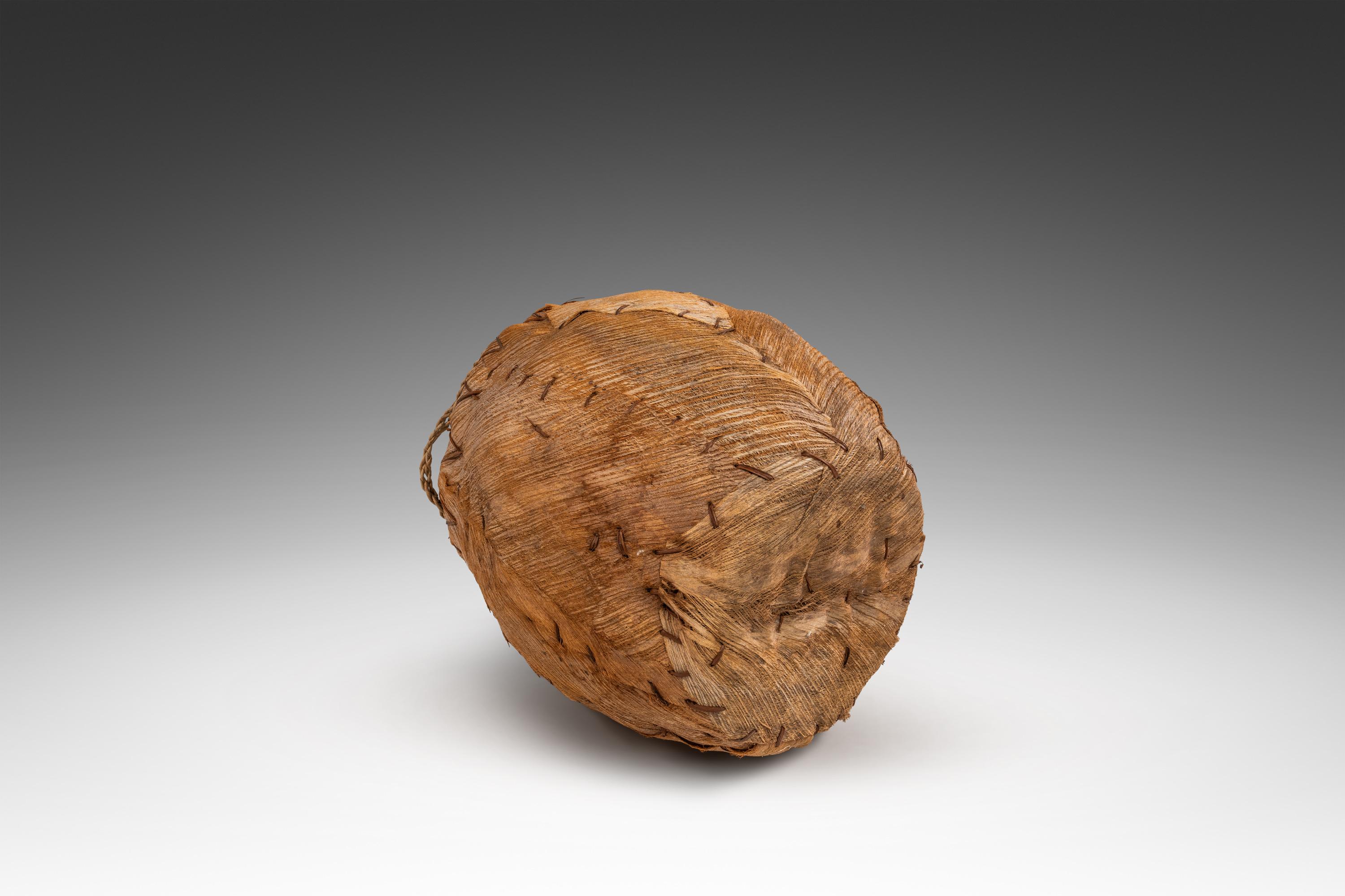 Großes handgewebtes Palmenkorb-Pflanzgefäß, Primitive Volkskunst, USA (Seil) im Angebot
