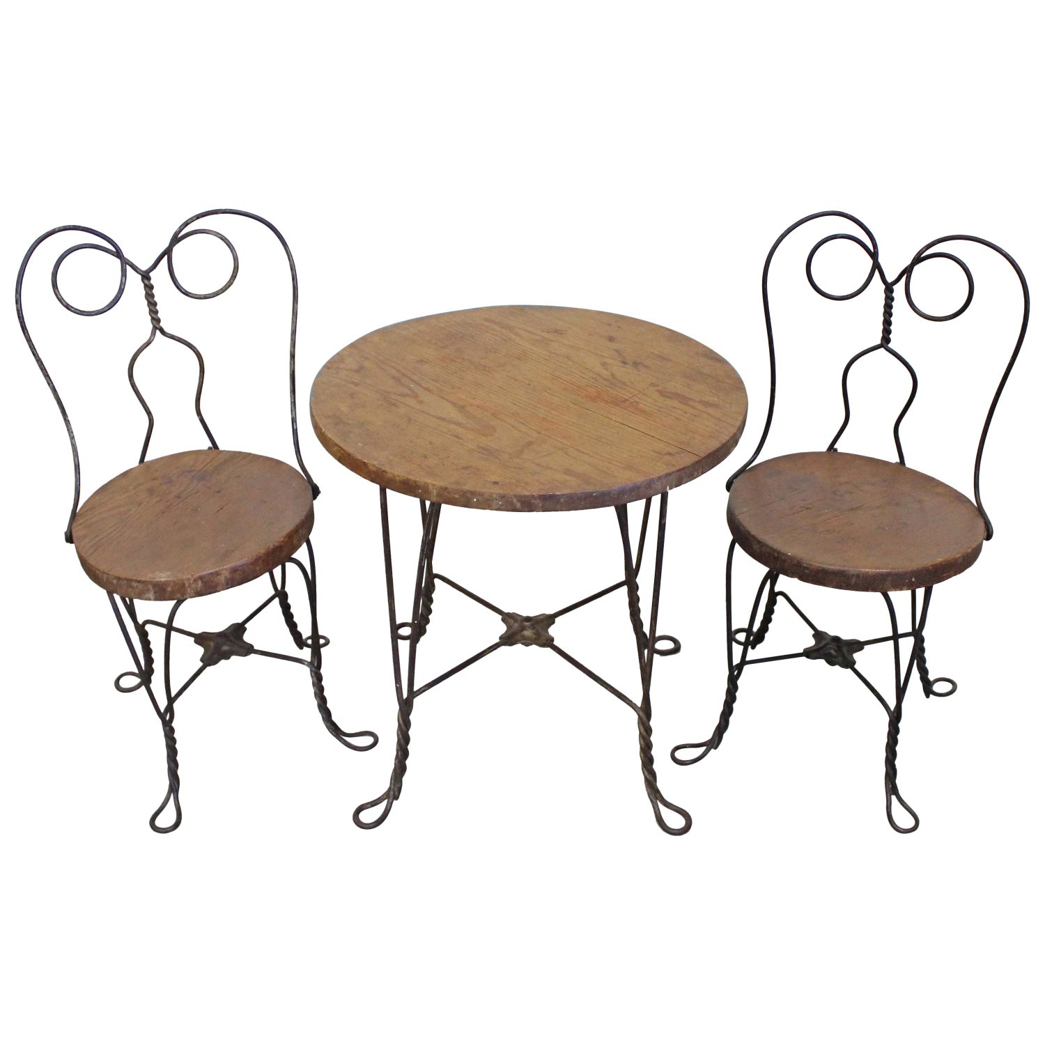 Vintage Primitive Ice Cream Parlor Children S Table And Chair Set At 1stdibs