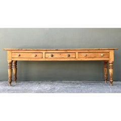 Vintage Primitive Long Pine Console