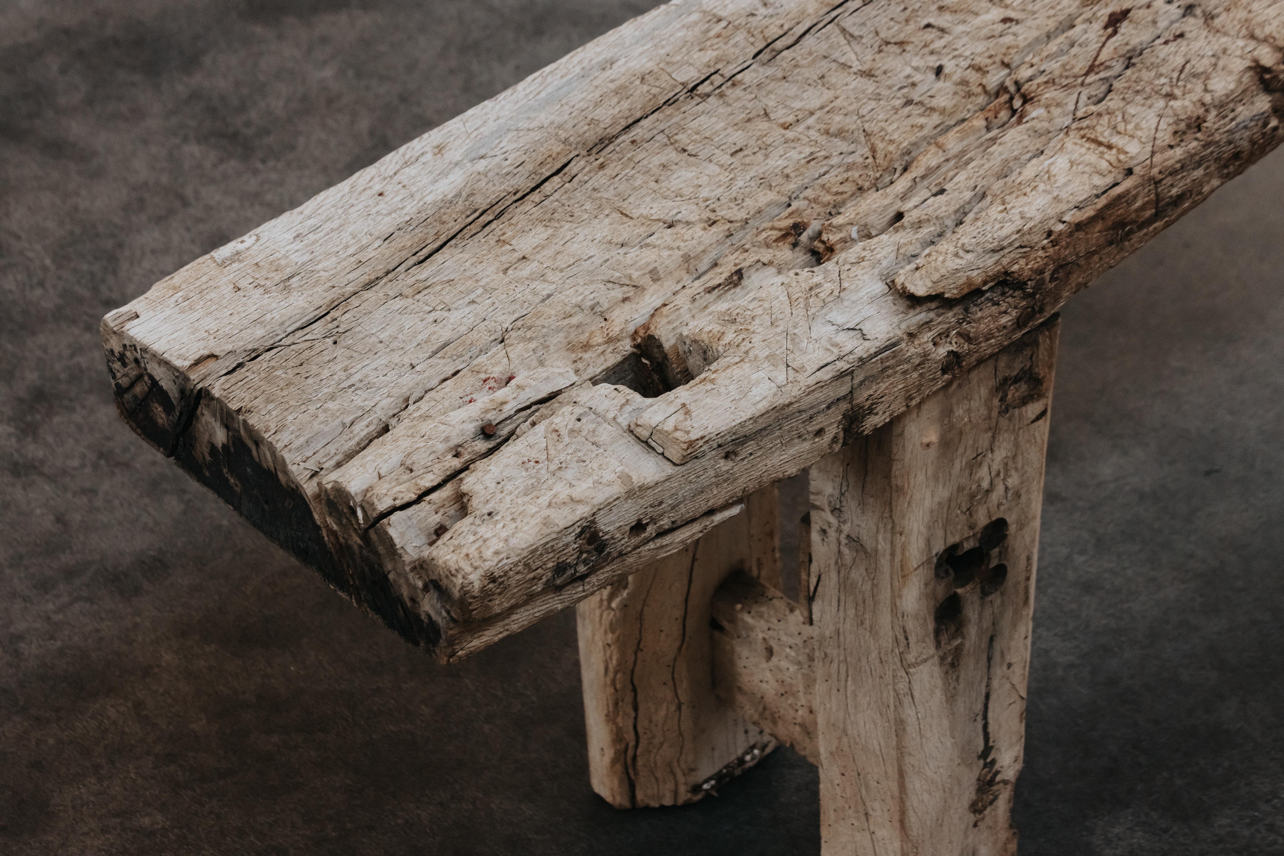 European Vintage Primitive Low Console Table From France, Circa 1950