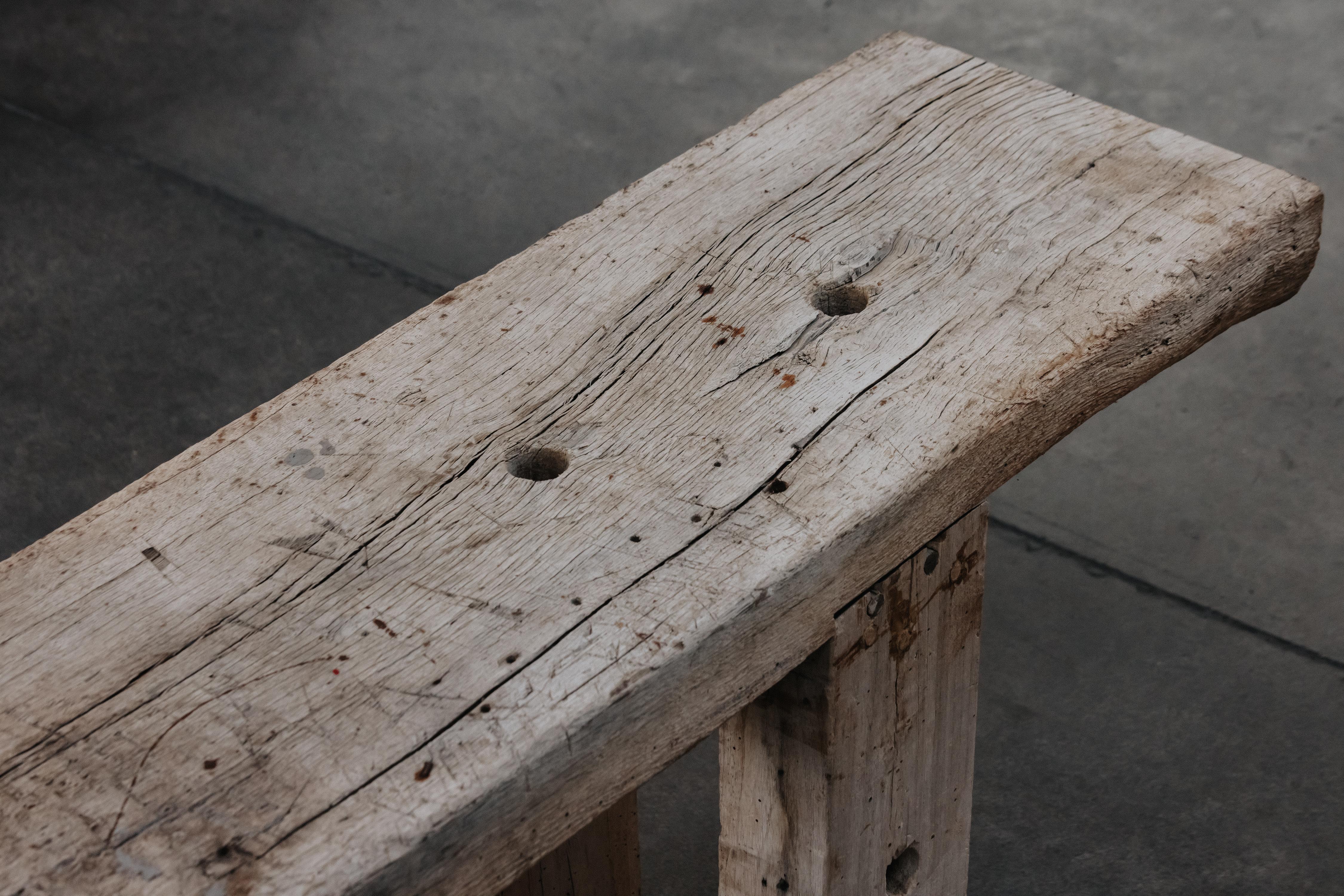 Mid-20th Century Vintage Primitive Low Console Table From France, Circa 1950 For Sale