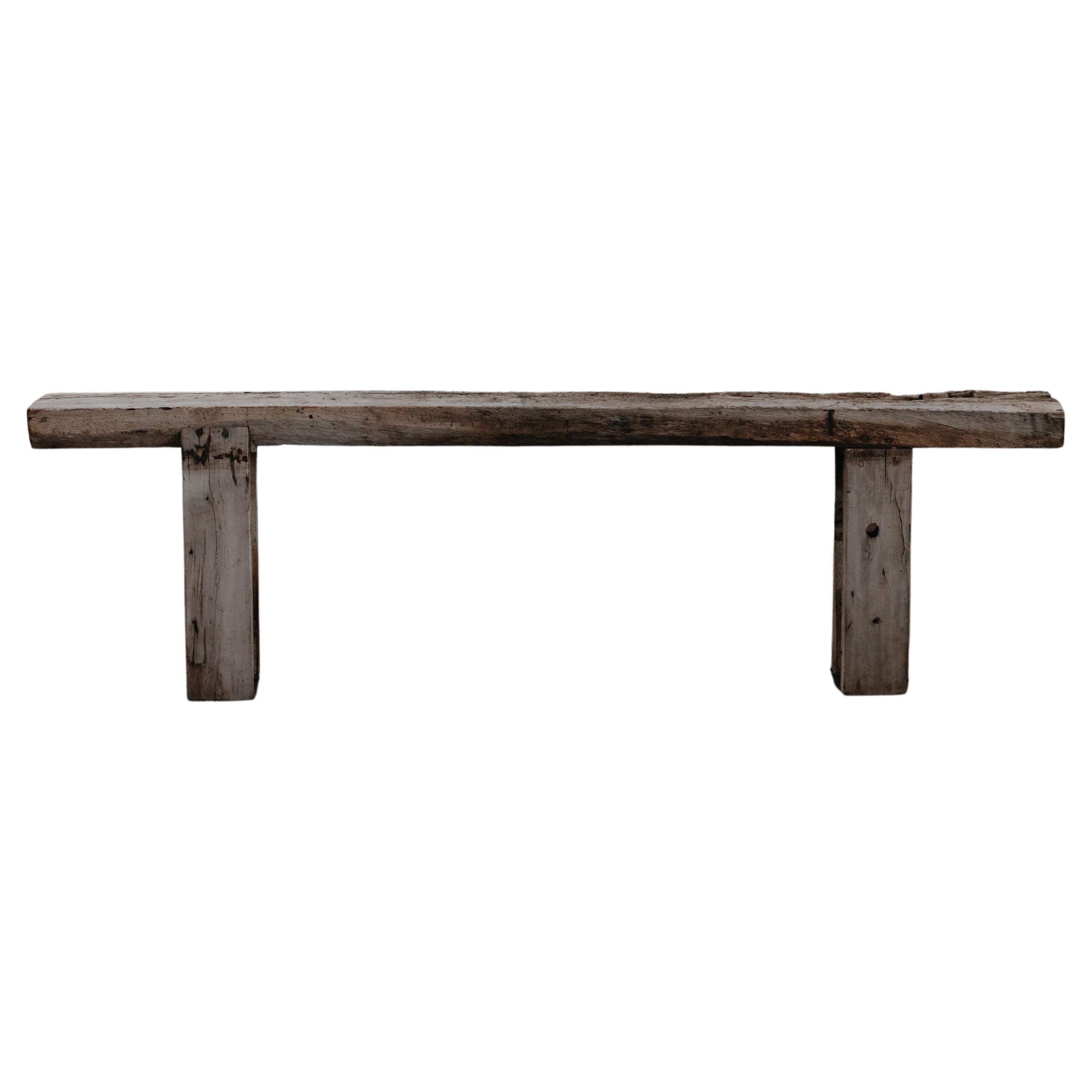 Vintage Primitive Low Console Table From France, Circa 1950