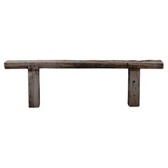 Vintage Primitive Low Console Table From France, Circa 1950
