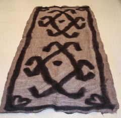Vintage Modernist Tribal Felt Rug